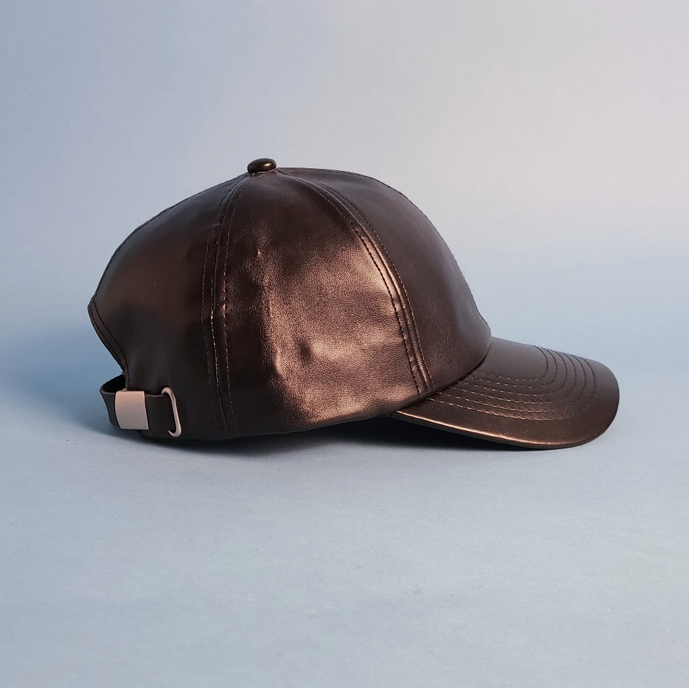 Faux leather cap